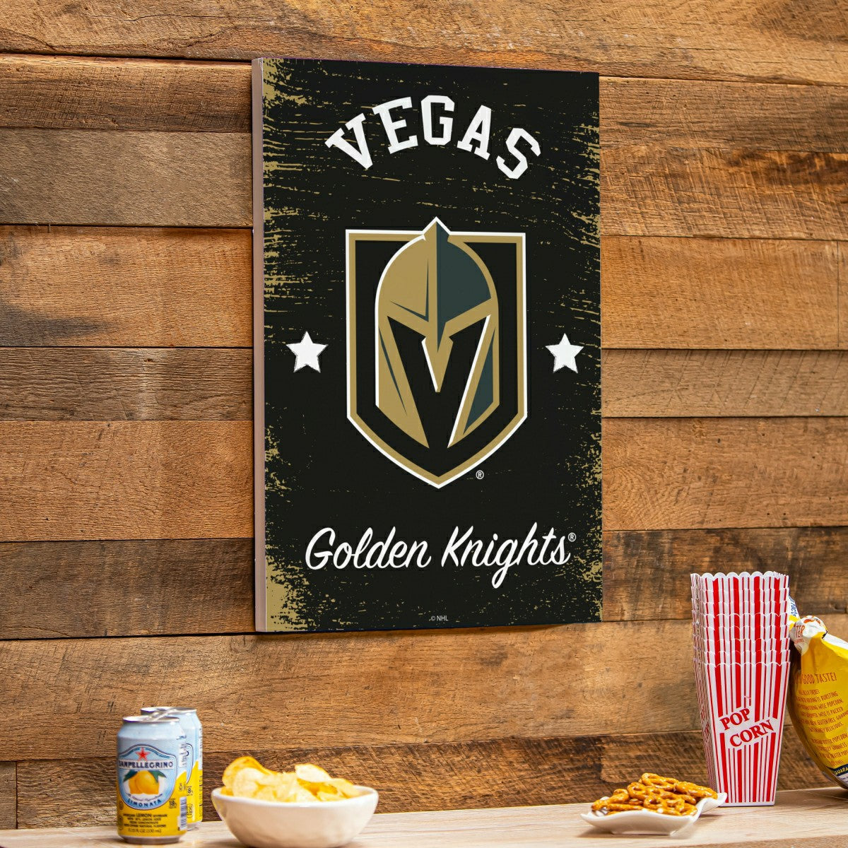 Vegas Golden Knights Wood Wall Sign, 16x24, NHL, Home