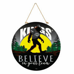 Los Angeles Kings Bigfoot Round Door Décor with Hanging Rope, 18x18, NHL, Home