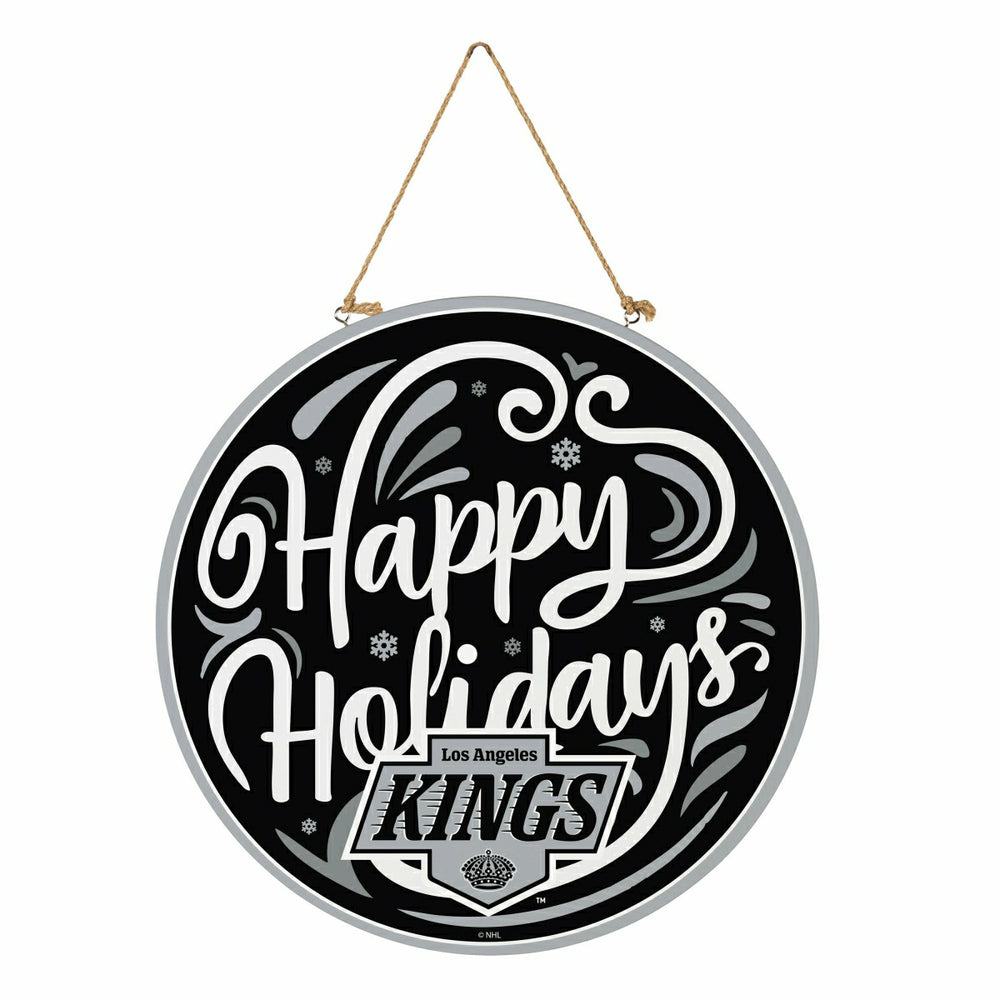Los Angeles Kings Holiday Round Door Décor with Hanging Rope, 18x18, NHL, Home