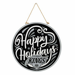 Los Angeles Kings Holiday Round Door Décor with Hanging Rope, 18x18, NHL, Home