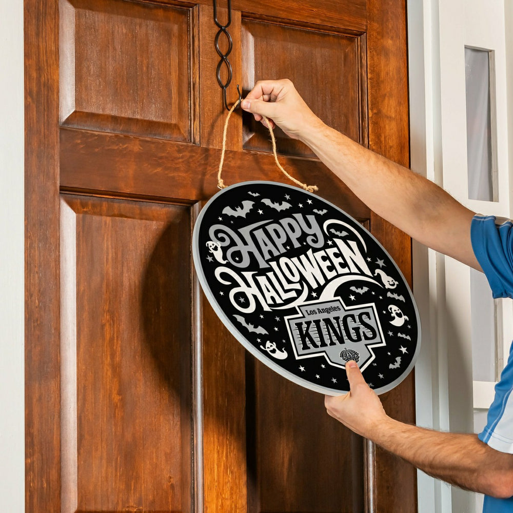 Los Angeles Kings Halloween Round Door Décor with Hanging Rope, 18x18, NHL, Home
