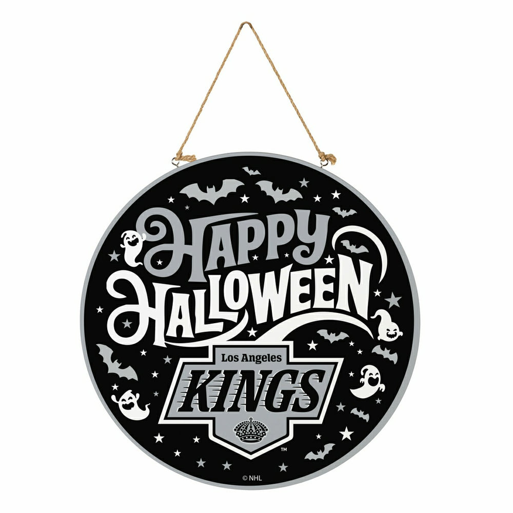 Los Angeles Kings Halloween Round Door Décor with Hanging Rope, 18x18, NHL, Home
