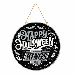 Los Angeles Kings Halloween Round Door Décor with Hanging Rope, 18x18, NHL, Home