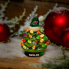 4" Mini LED Tabletop Christmas Tree, Set of 2, Minnesota Wild, NHL, Home