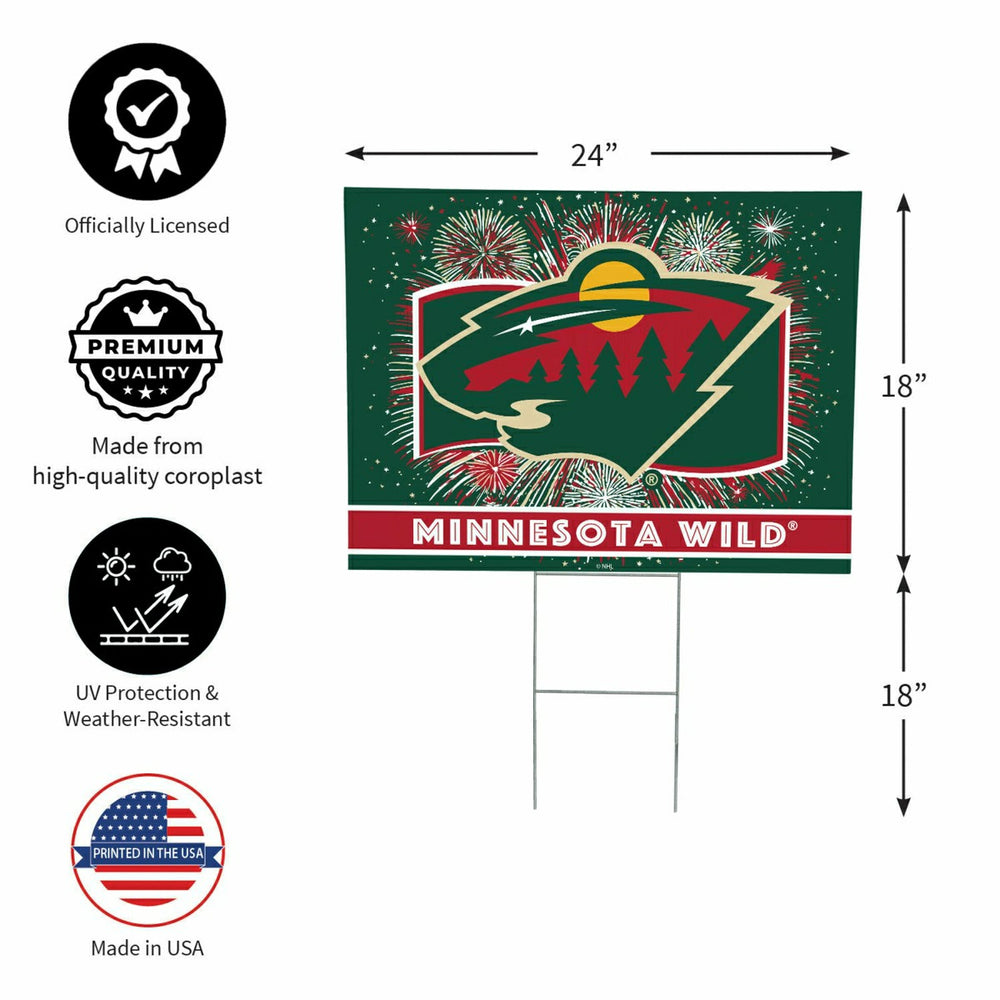 Minnesota Wild Yard Sign, Patriotic, NHL, Home