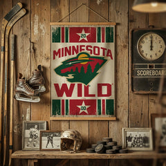 Minnesota Wild, Canvas Wall Tapestry, Medium, 36x24, NHL, Home