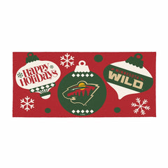 Minnesota Wild Holiday Flocked Coir Sassafras Switch Mat, 22"x10", NHL