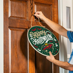 Minnesota Wild Halloween Round Door Décor with Hanging Rope, 18x18, NHL, Home