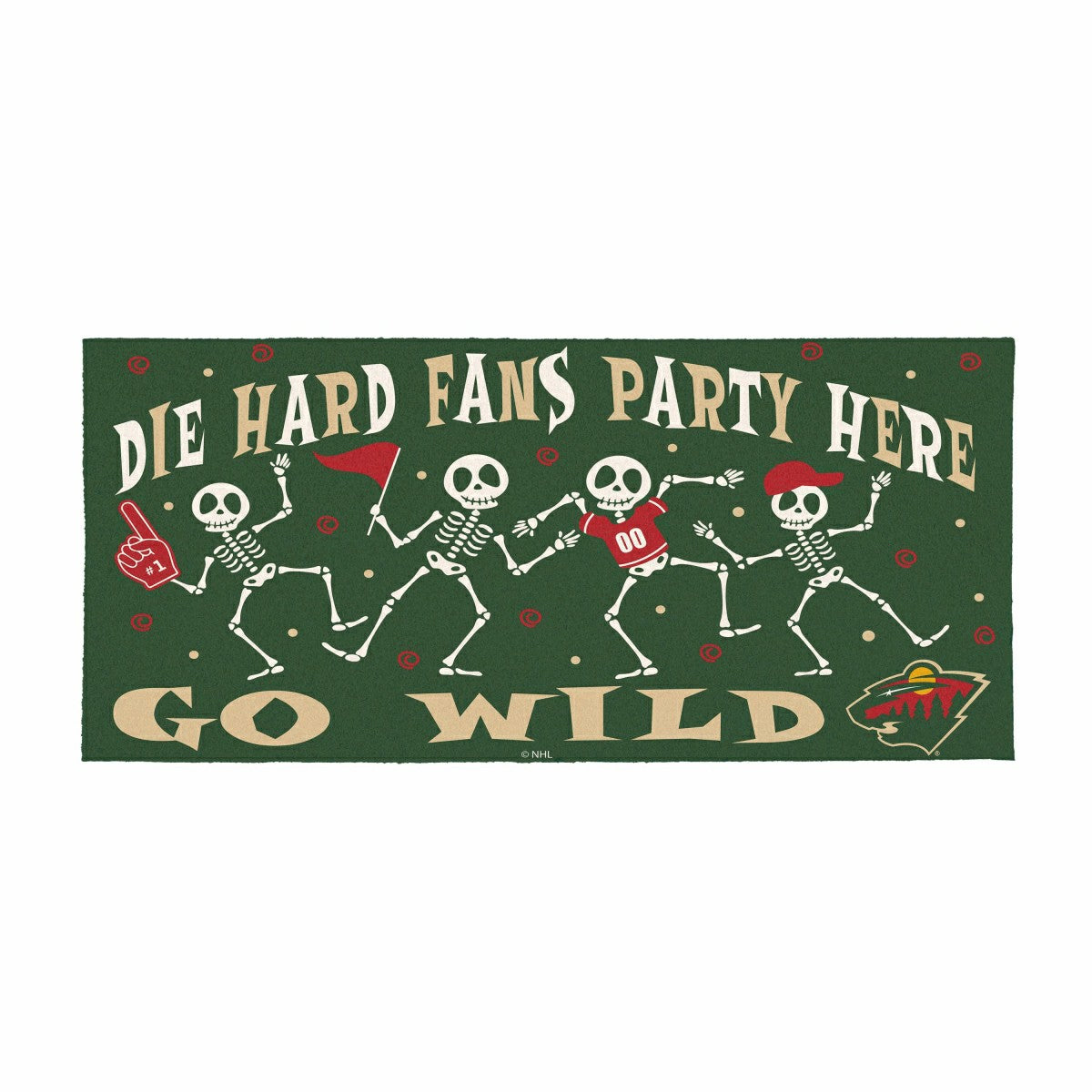 Minnesota Wild Flocked Coir Halloween Sassafras Switch Mat, 22"x10", NHL