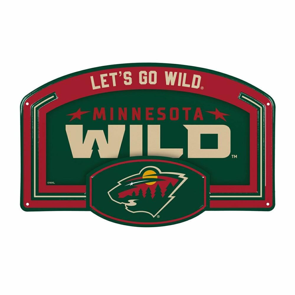 Minnesota Wild USA Embossed Steel Wall Sign, 11" x 17", NHL, Home