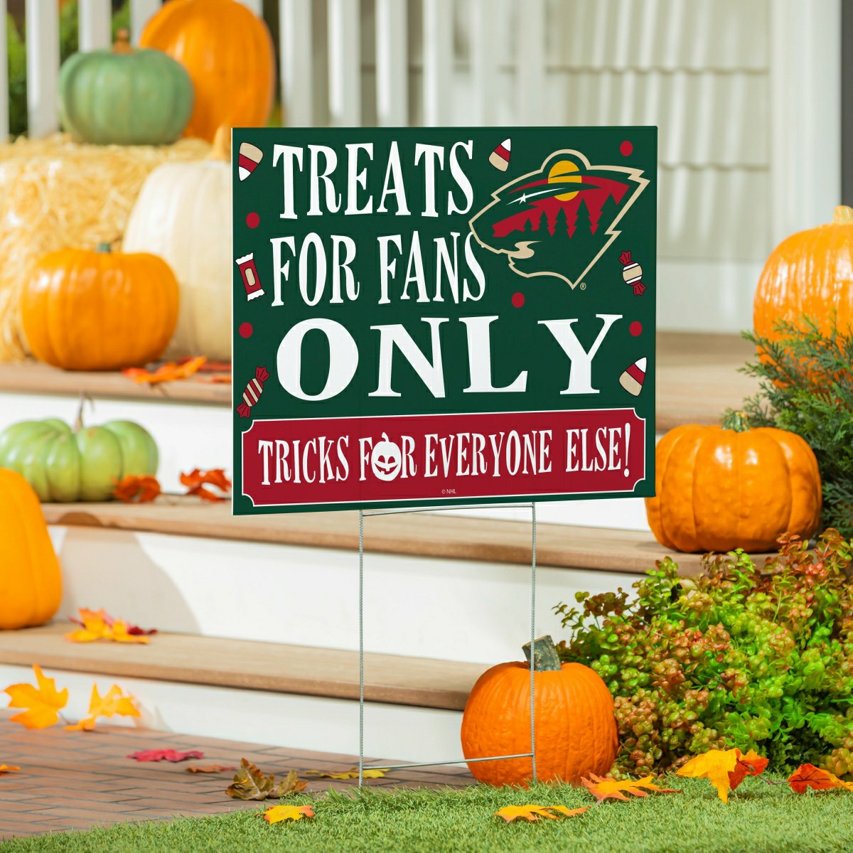 Minnesota Wild Yard Sign, Halloween Treats for Fans, NHL, Home