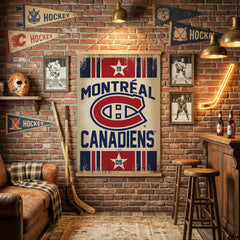 Montreal Canadiens, Canvas Wall Tapestry, Large, 54x36, NHL, Home