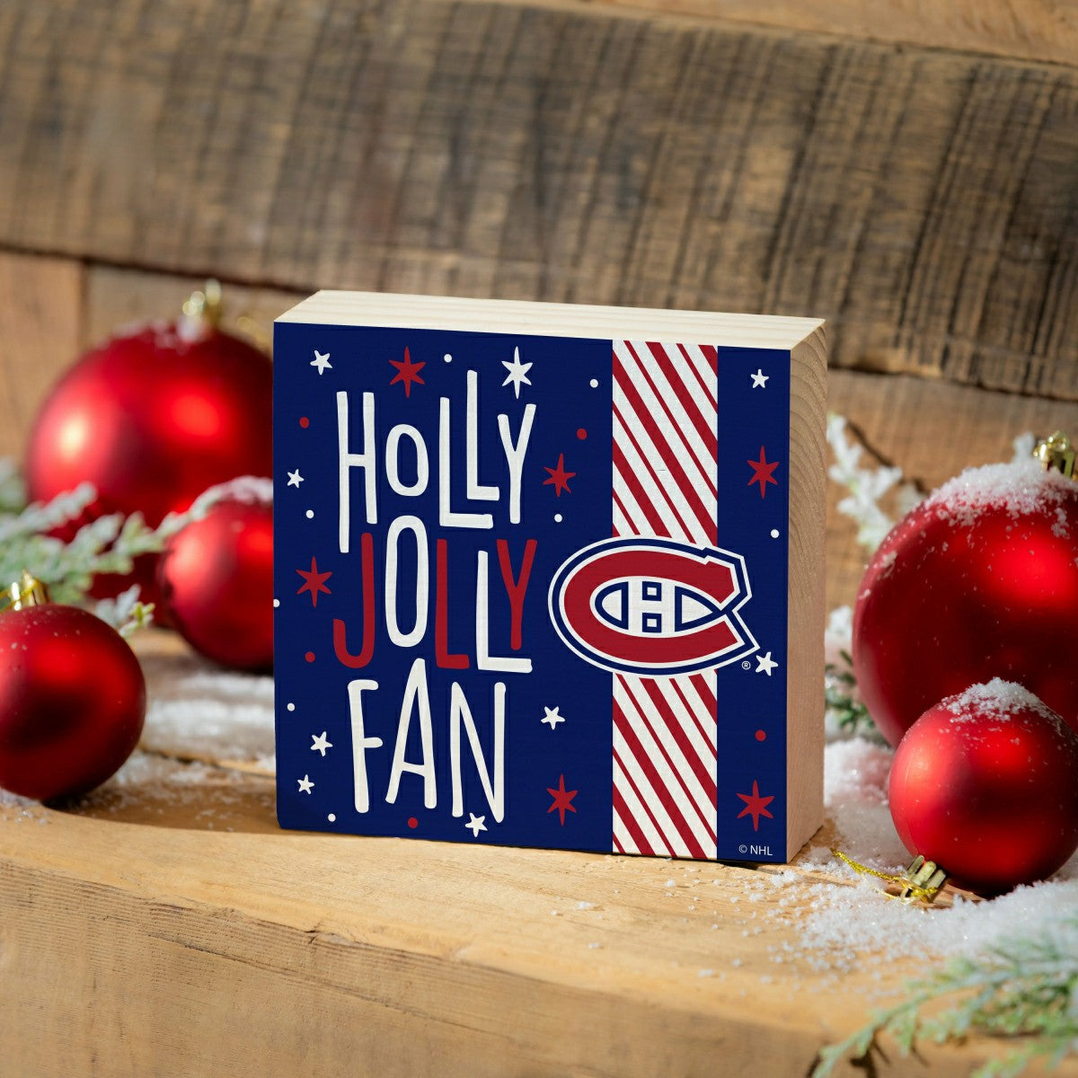 Montreal Canadiens Block, Holiday, 6x6, NHL, Home