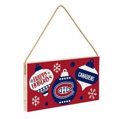Montreal Canadiens Holiday Wood Wall Sign, 6x11, NHL, Home