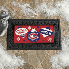 Montreal Canadiens Holiday Flocked Coir Sassafras Switch Mat, 22"x10", NHL
