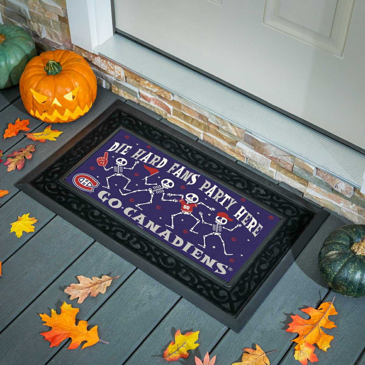 Montreal Canadiens Flocked Coir Halloween Sassafras Switch Mat, 22"x10, NHL