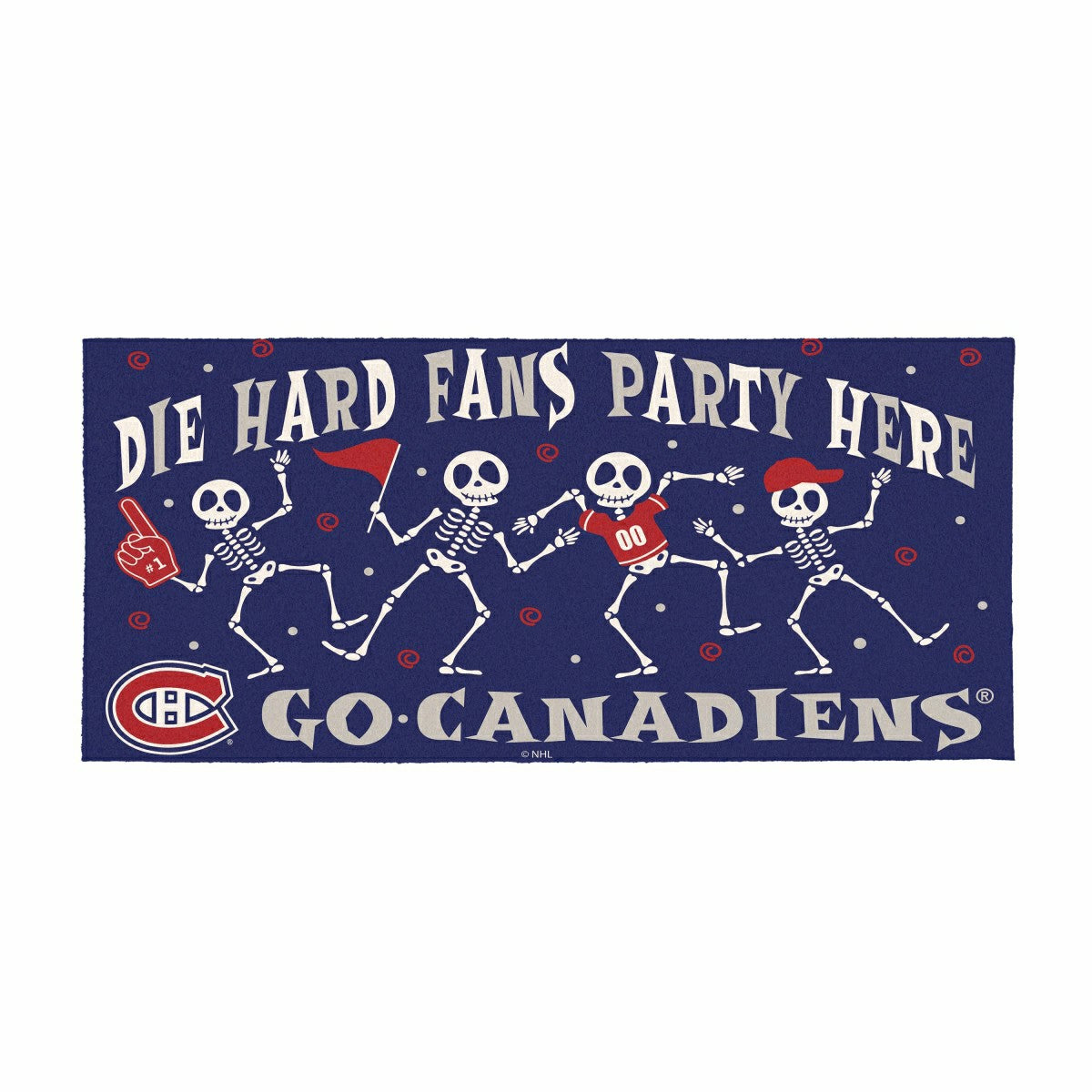 Montreal Canadiens Flocked Coir Halloween Sassafras Switch Mat, 22"x10, NHL
