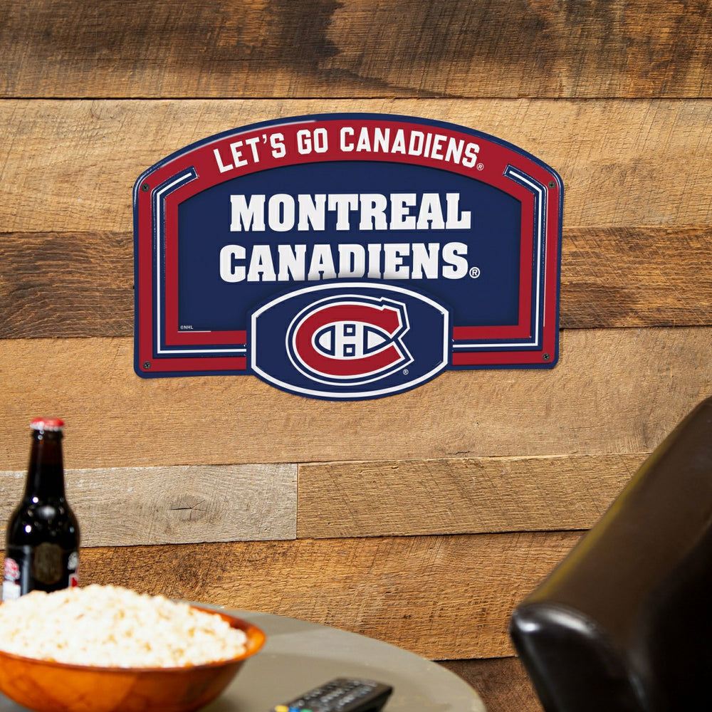 Montreal Canadiens USA Embossed Steel Wall Sign, 11" x 17", NHL, Home
