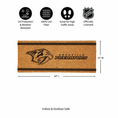 Nashville Predators Extra Large One Color Coir Mat, 60"x24", NHL