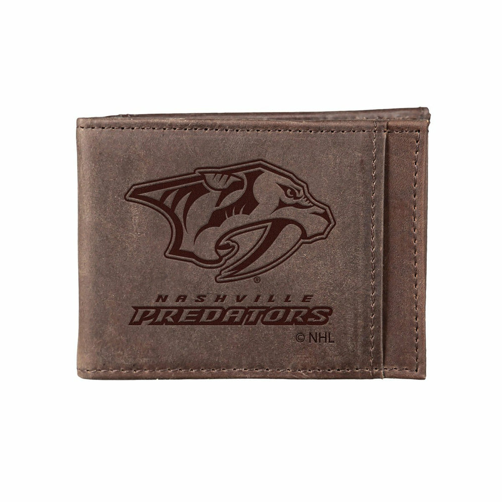 Front Pocket Wallet w/ RFID Blocking, Nashville Predators, Brown, NHL, Home