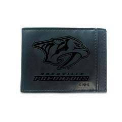 Front Pocket Wallet w/ RFID Blocking, Nashville Predators, Black, NHL, Home