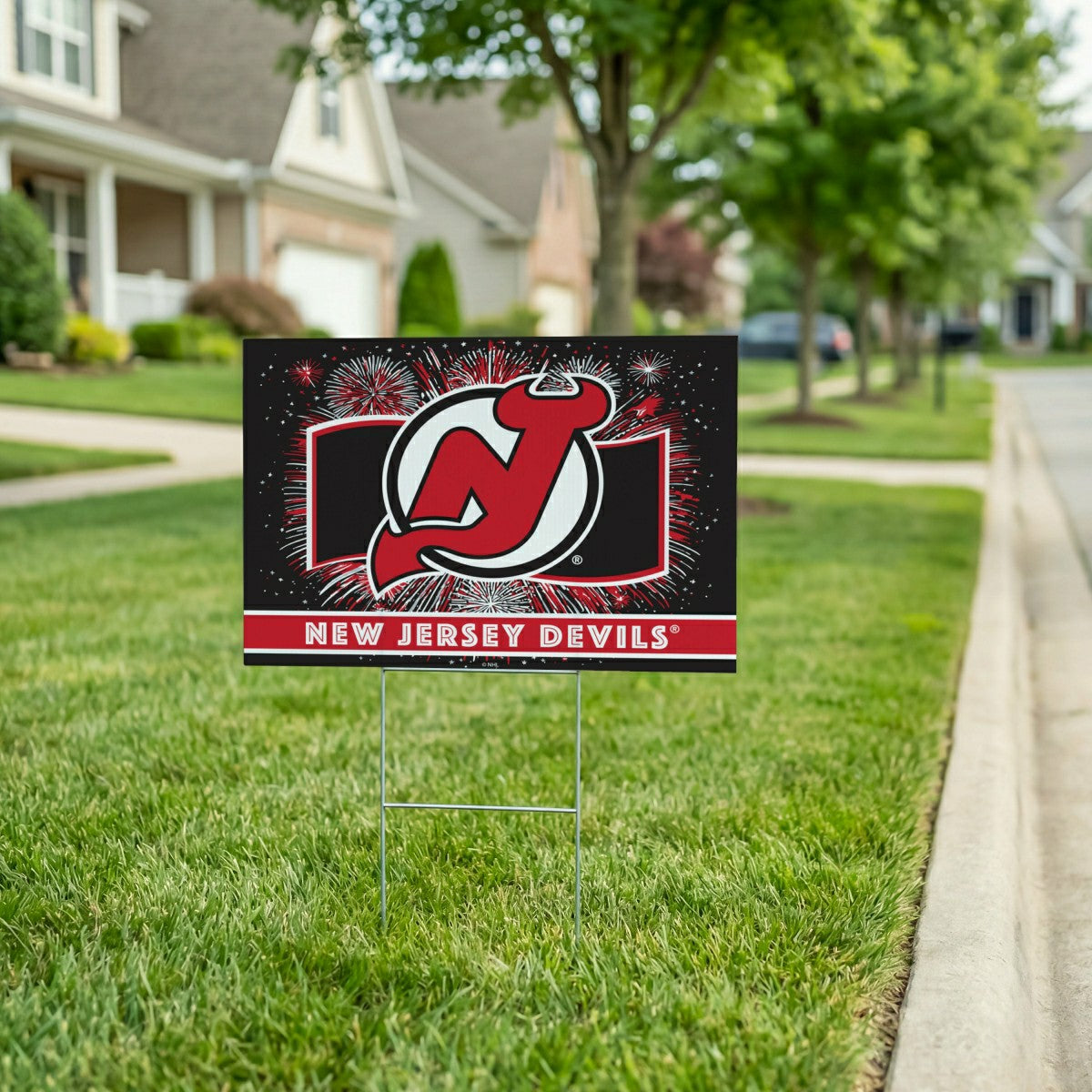 New Jersey Devils Yard Sign, Patriotic, NHL, Home