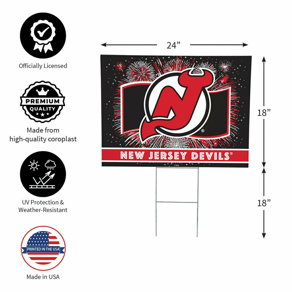 New Jersey Devils Yard Sign, Patriotic, NHL, Home