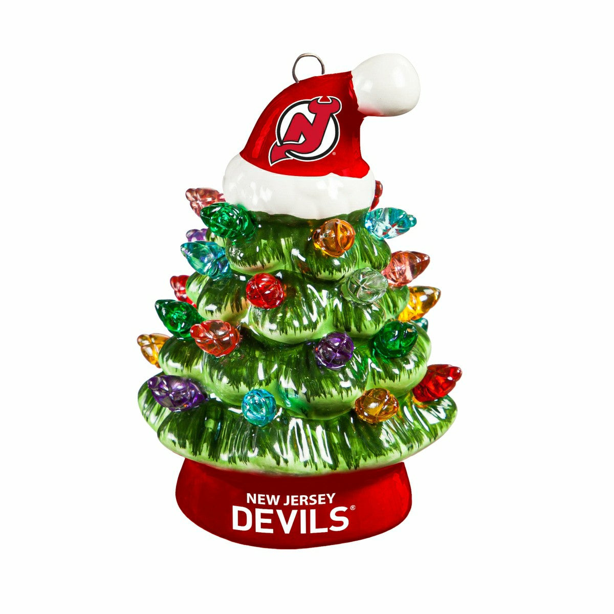 4" Mini LED Tabletop Christmas Tree, Set of 2, New Jersey Devils, NHL, Home