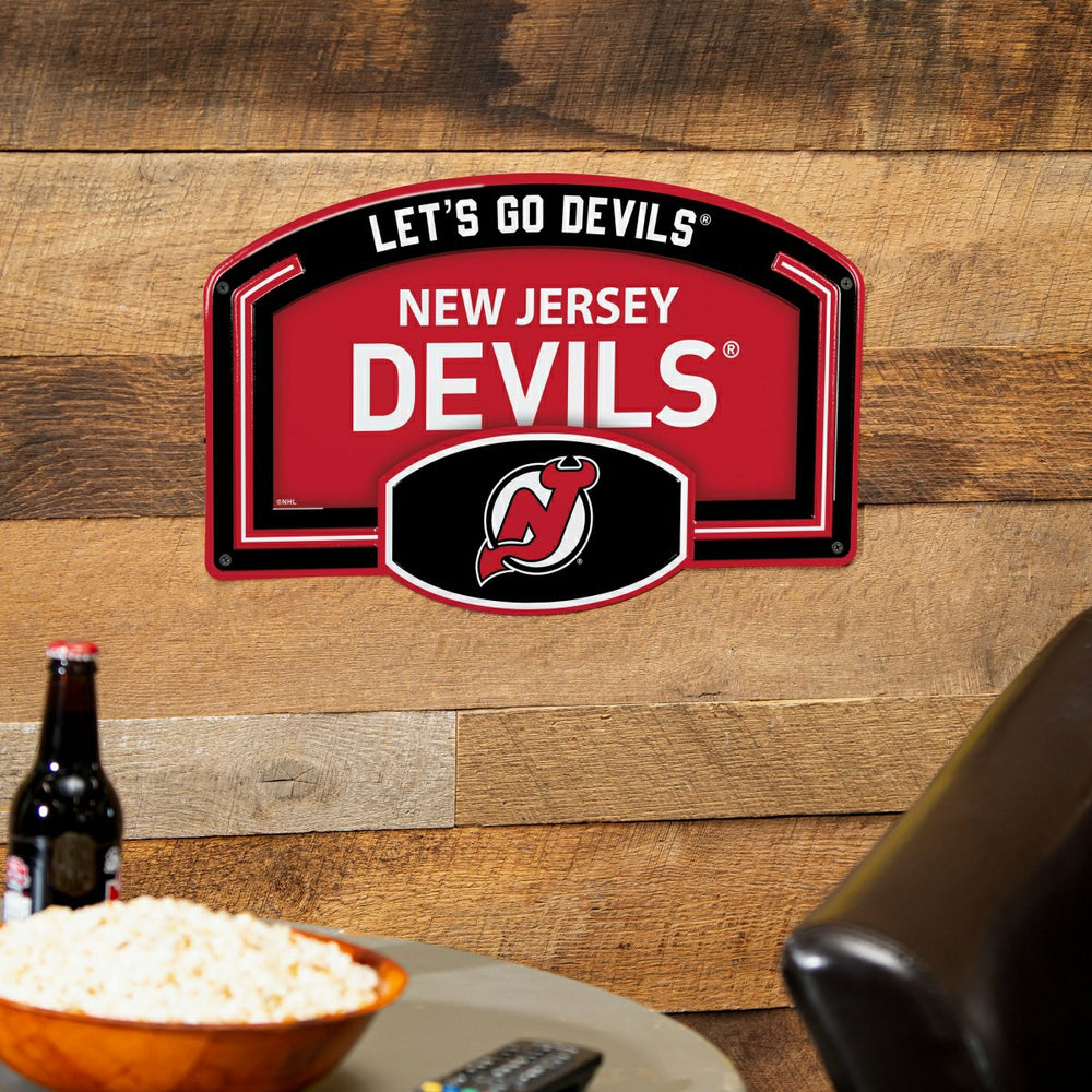 New Jersey Devils USA Embossed Steel Wall Sign, 11" x 17", NHL, Home