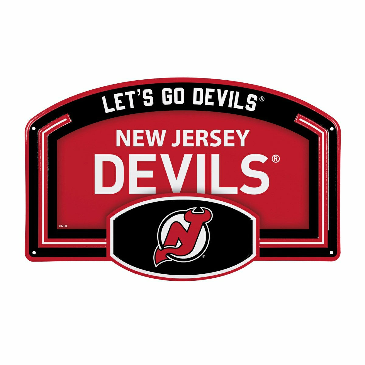 New Jersey Devils USA Embossed Steel Wall Sign, 11" x 17", NHL, Home