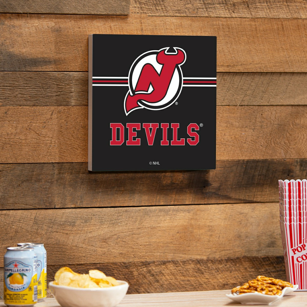 New Jersey Devils Wood Wall Sign, 12x12, NHL, Home