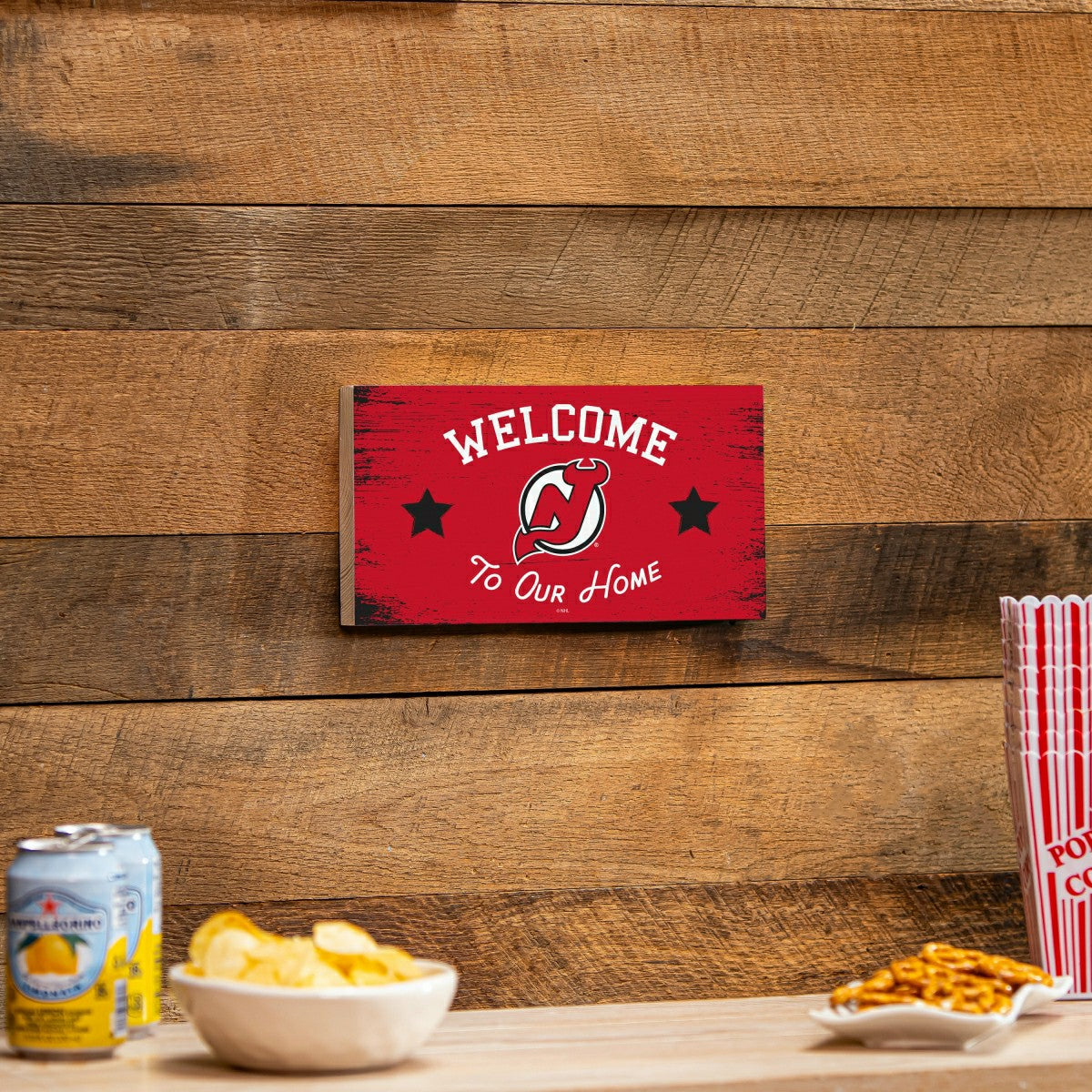 New Jersey Devils Wood Wall Sign, 6x11, NHL, Home