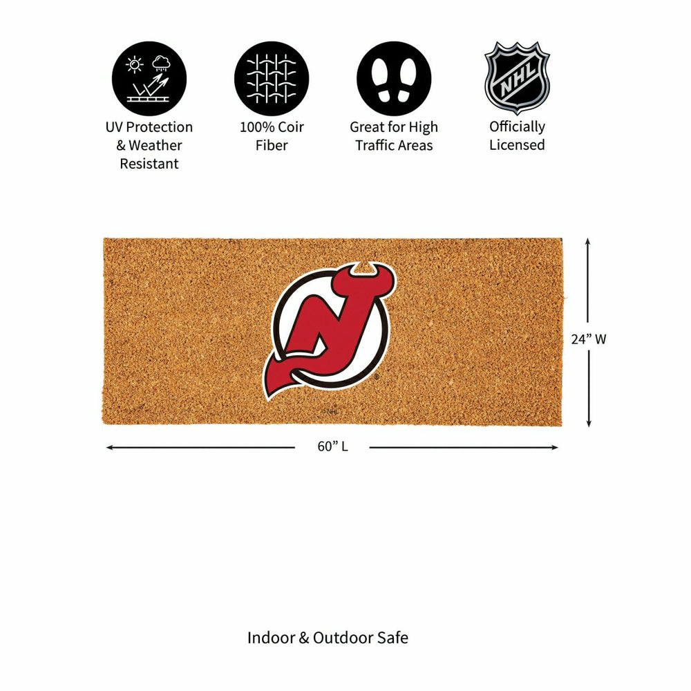 New Jersey Devils Extra Large Full Color Coir Mat, 60"x24", NHL