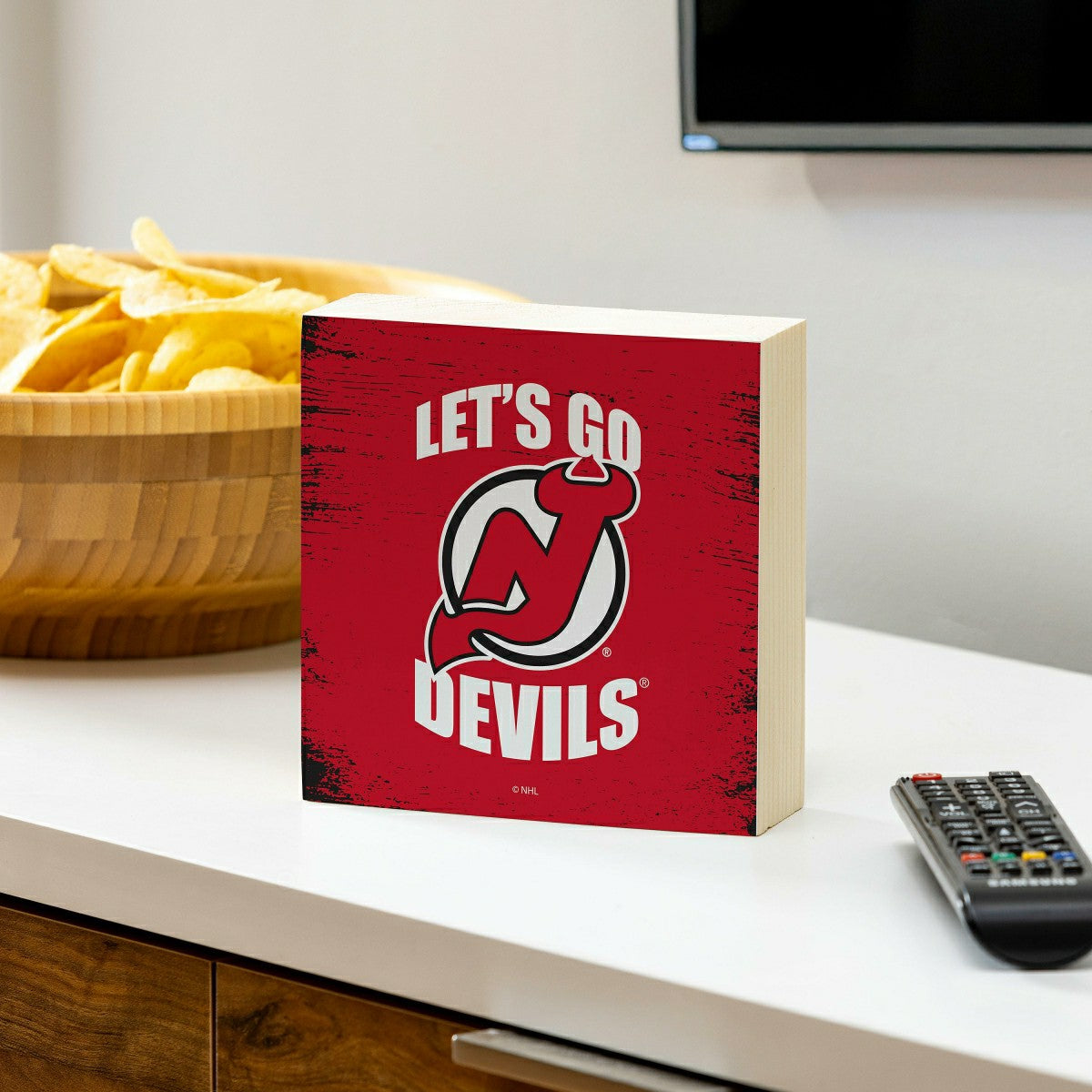 New Jersey Devils Plock, Down Home Fans, 6x6, NHL, Home