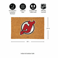 New Jersey Devils Large Full Color Coir Mat, 36"x24", NHL