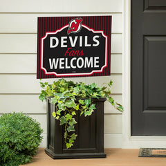 New Jersey Devils Coroplast Yard Sign, "Fans Welcome", NHL, Home