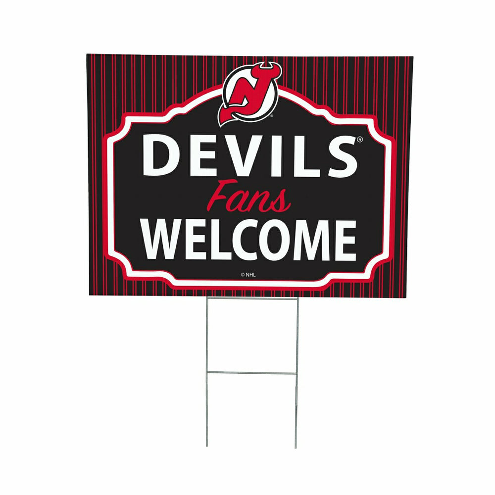 New Jersey Devils Coroplast Yard Sign, "Fans Welcome", NHL, Home