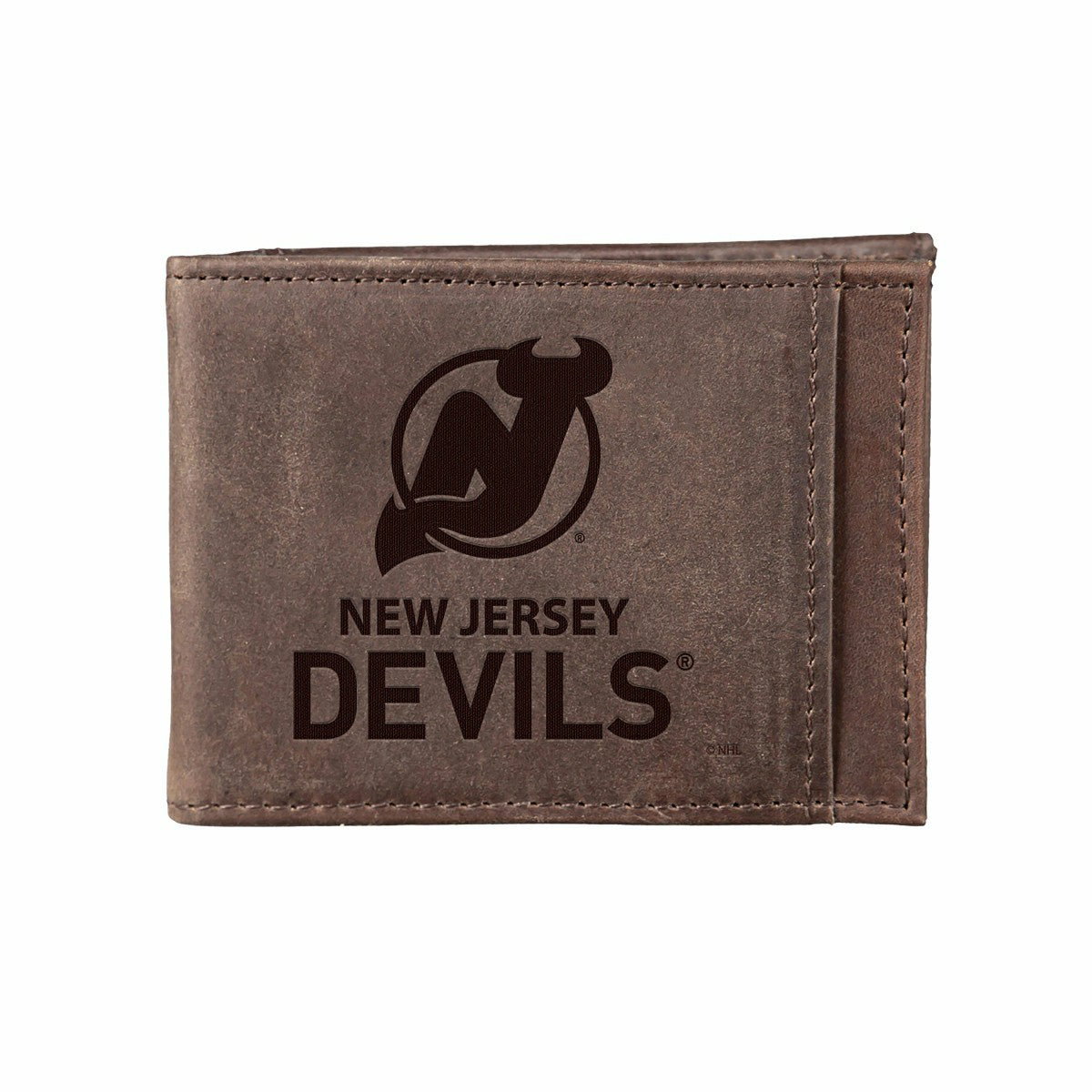 Front Pocket Wallet w/ RFID Blocking, New Jersey Devils, Brown, NHL, Home