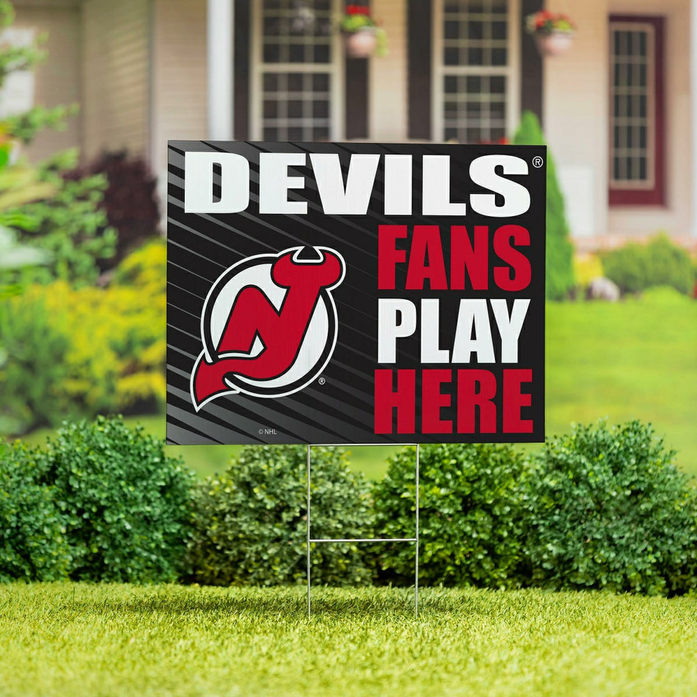 New Jersey Devils Coroplast Yard Sign "Fans Play Here", NHL, Home
