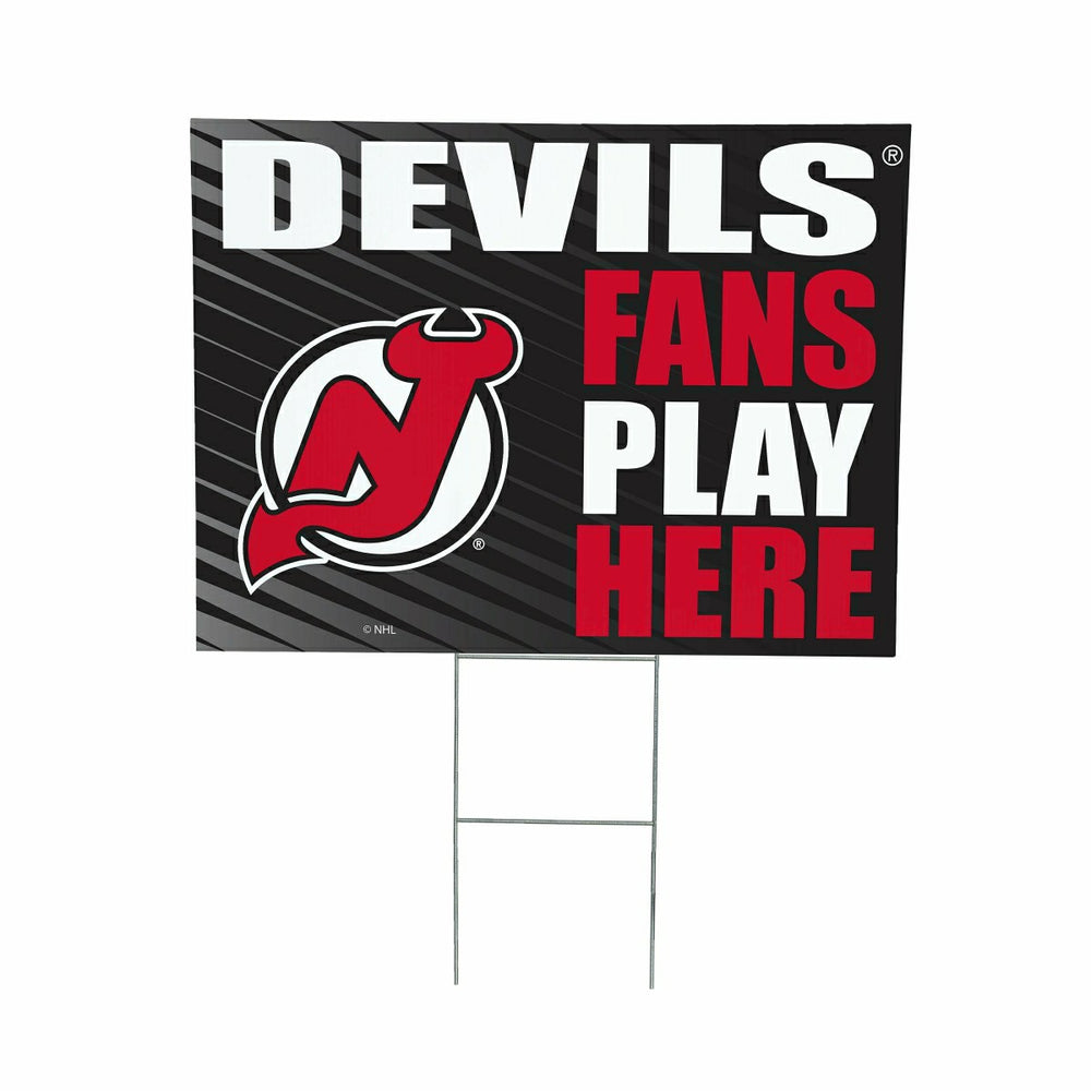 New Jersey Devils Coroplast Yard Sign "Fans Play Here", NHL, Home