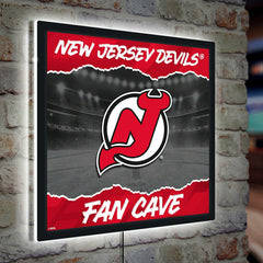 New Jersey Devils 23"H x 23"L LED Wall Decor, Edgelite, Square, NHL