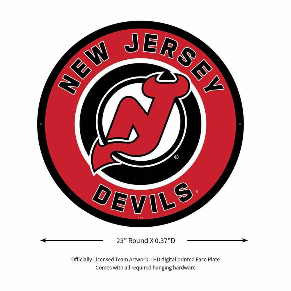 LED Wall Decor, Round, New Jersey Devils, NHL, Home