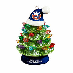 4" Mini LED Tabletop Christmas Tree, Set of 2, New York Islanders, NHL, Home