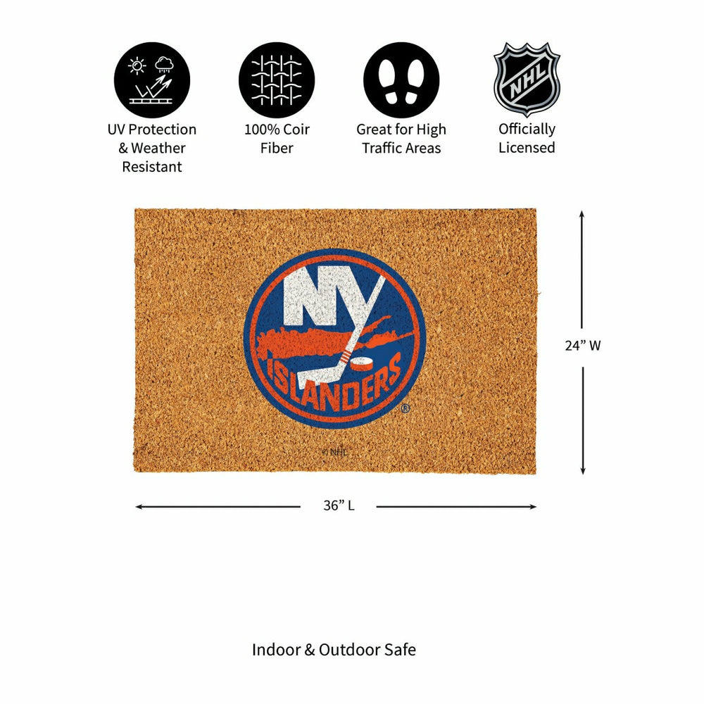 New York Islanders Large Full Color Coir Mat, 36"x24", NHL