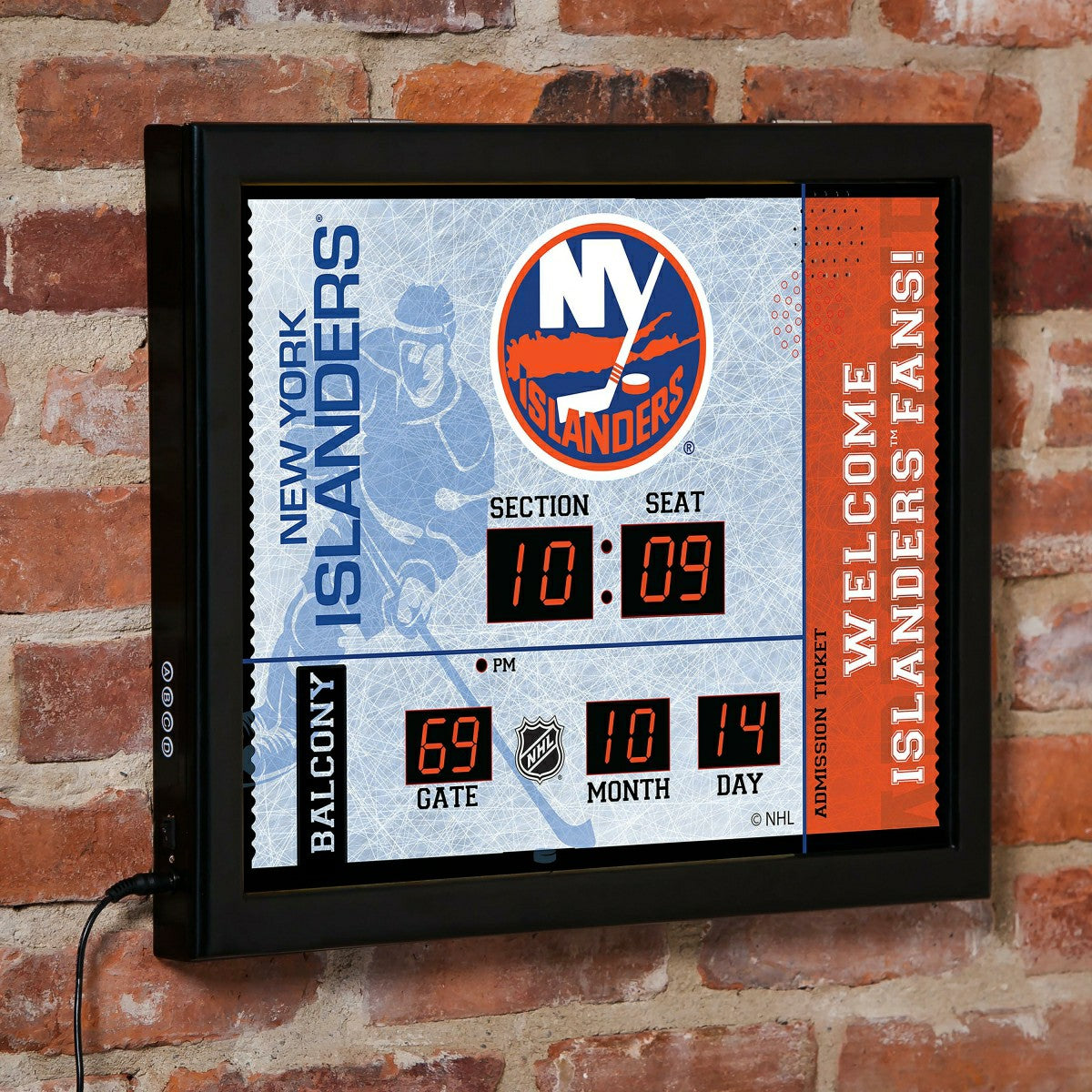 Scoreboard Wall Clock, New York Islanders, NHL, Home