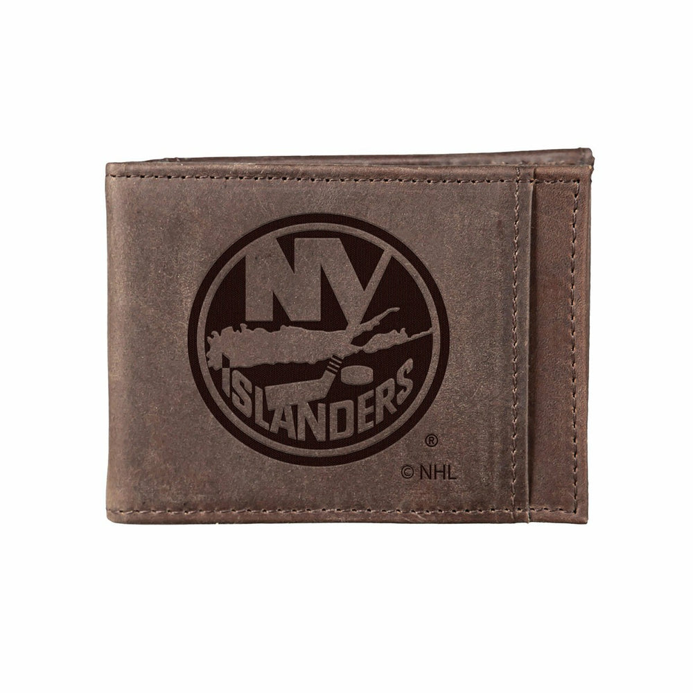 Front Pocket Wallet w/ RFID Blocking, New York Islanders, Brown, NHL, Home