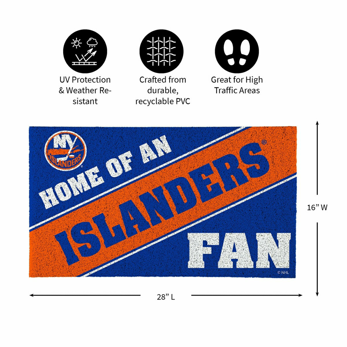 New York Islanders, PVC Mat COLOR, Home of a Fan, NHL