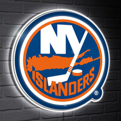 New York Islanders LED Wall Decor, Glazelite, Logo, NHL, Home