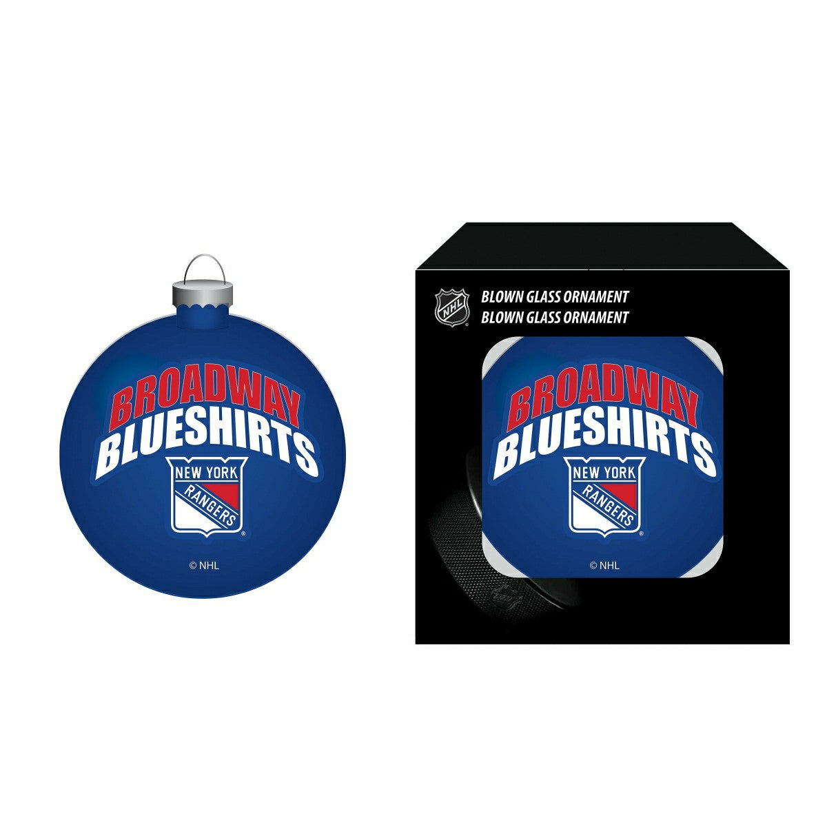 Blown Glass Ornament, New York Rangers, NHL, Home