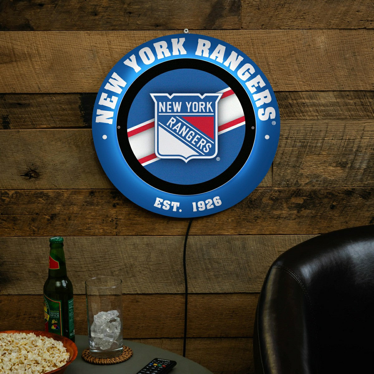 New York Rangers, Metal Lite, Round, NHL